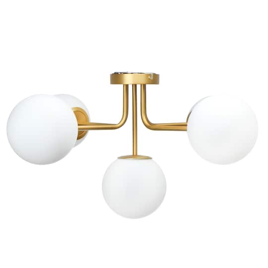 Hello Honey® 27.5" Sputnik Semi-Flush Mount Opal Glass Ceiling Light